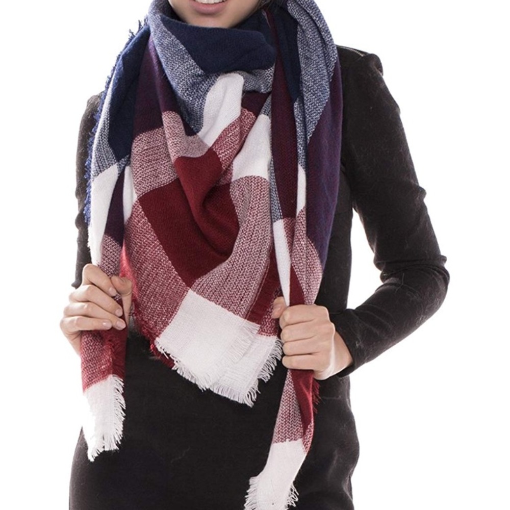 Oversized Red Multi SHAWL PLAID Woman’s Scarf *NWT